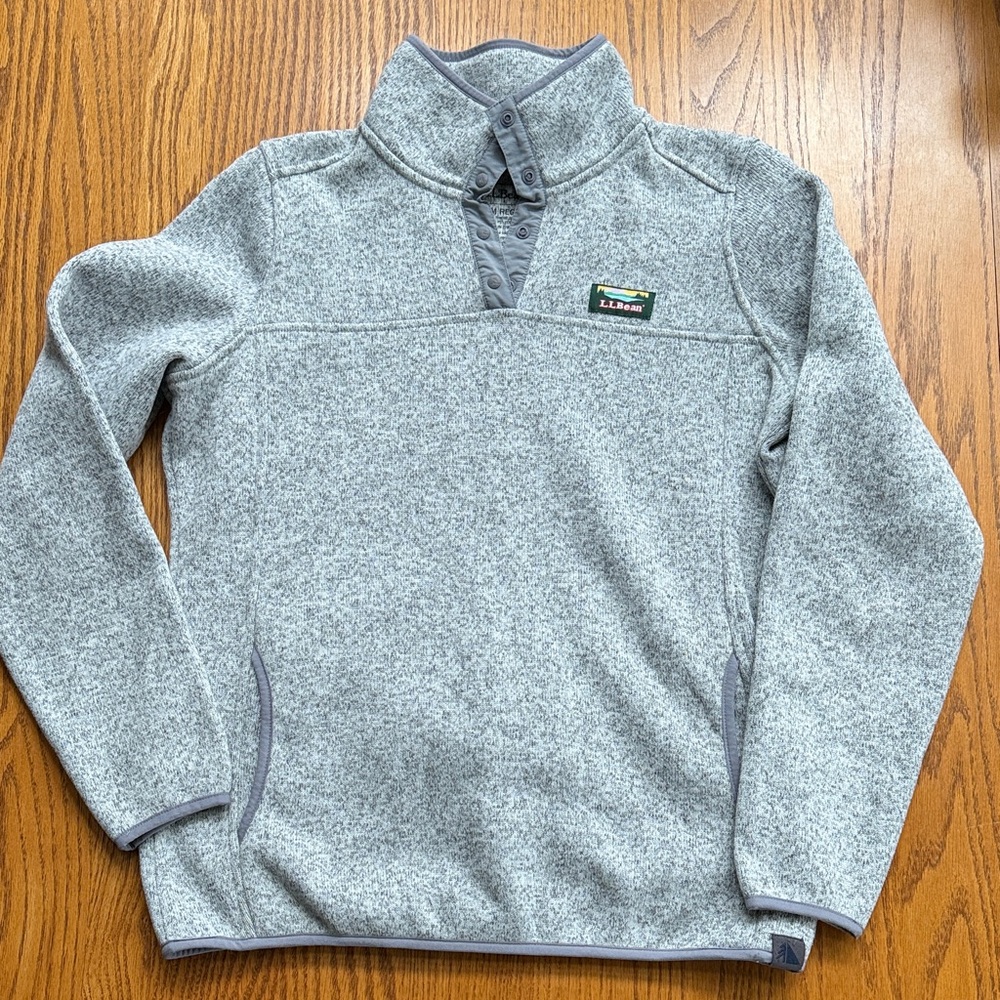 LL BEAN sweater fleece pullover gray
